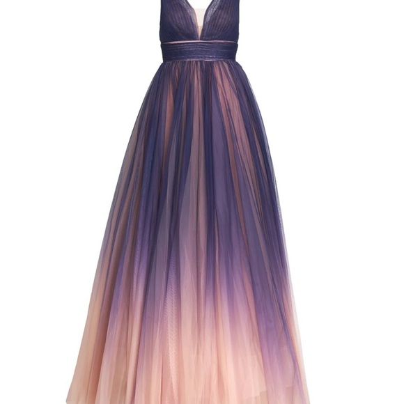 Mac Duggal 20221 NWT SLEEVELESS OMBRE TULLE BALL GOWN - Picture 4 of 7